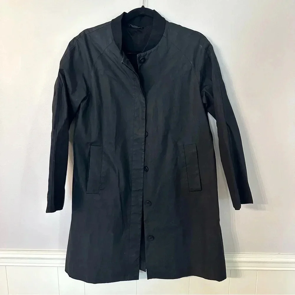 COS Women's Long Sleeve Black Round Neck Cotton/Polyester Jacket Size EU 36 GUC